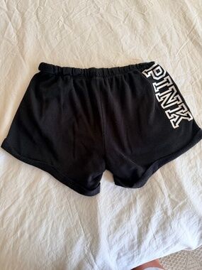 VS PINK black Y2K boy shorts with white LOGO.